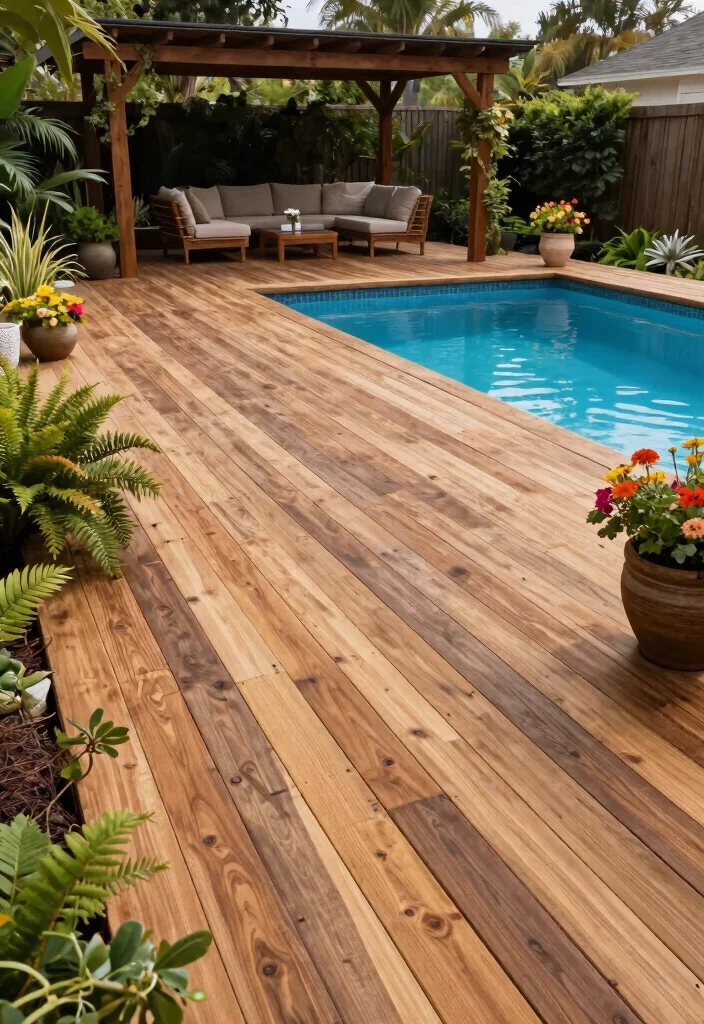 7 Epic Pool and Hot Tub Deck Ideas for Your Private Spa 1. Sustainable Wood Decking for a Natural Touch 0