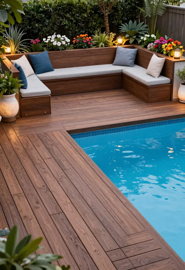 7 Epic Pool and Hot Tub Deck Ideas for Your Private Spa 2. Elegant Composite Decking for Low Maintenance 0