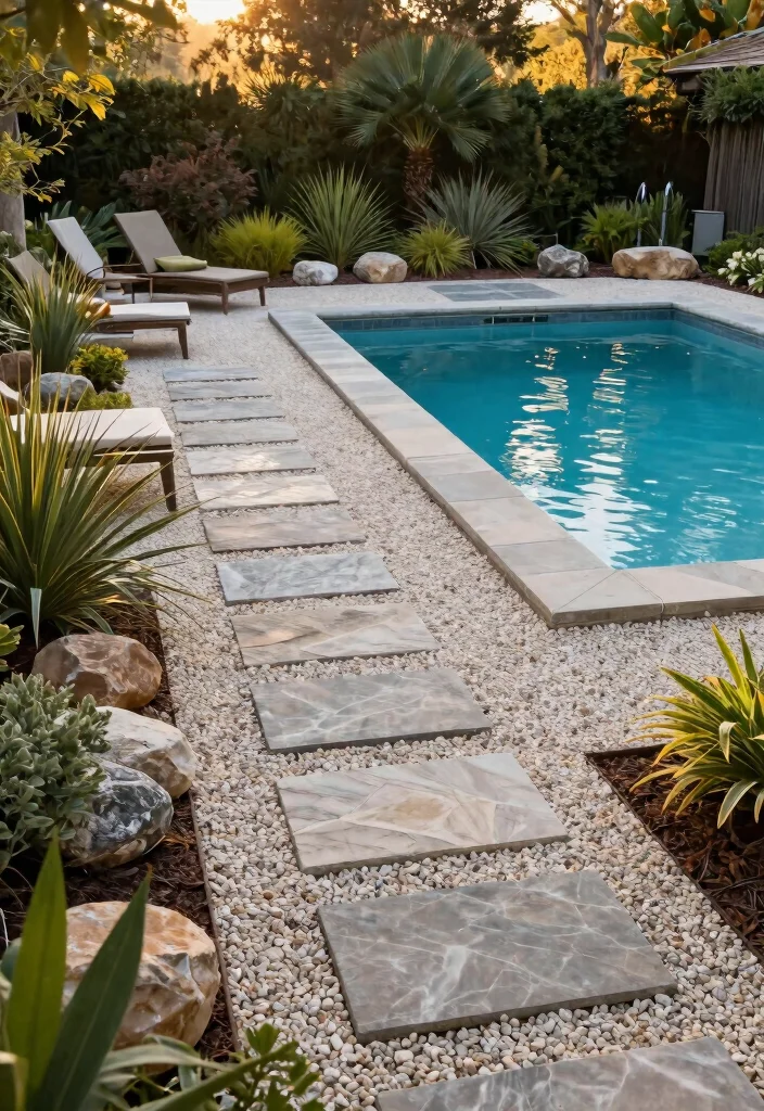 7 Epic Pool and Hot Tub Deck Ideas for Your Private Spa 4. Stone and Gravel Decking for Natural Elegance 0