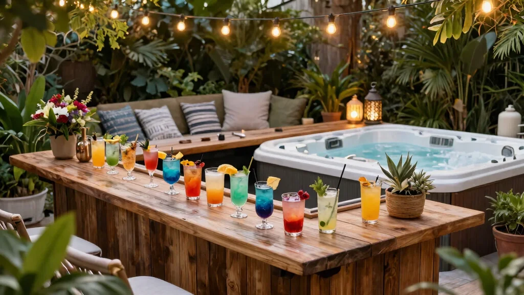 7 Fun Hot Tub Bar Ideas for Drinks by the Spa