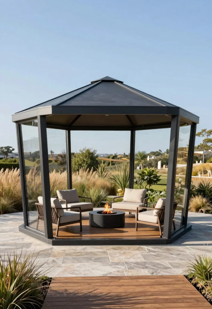 7 Modern Metal Gazebo Ideas for Industrial Patios 3. Angular Geometric Gazebo 0