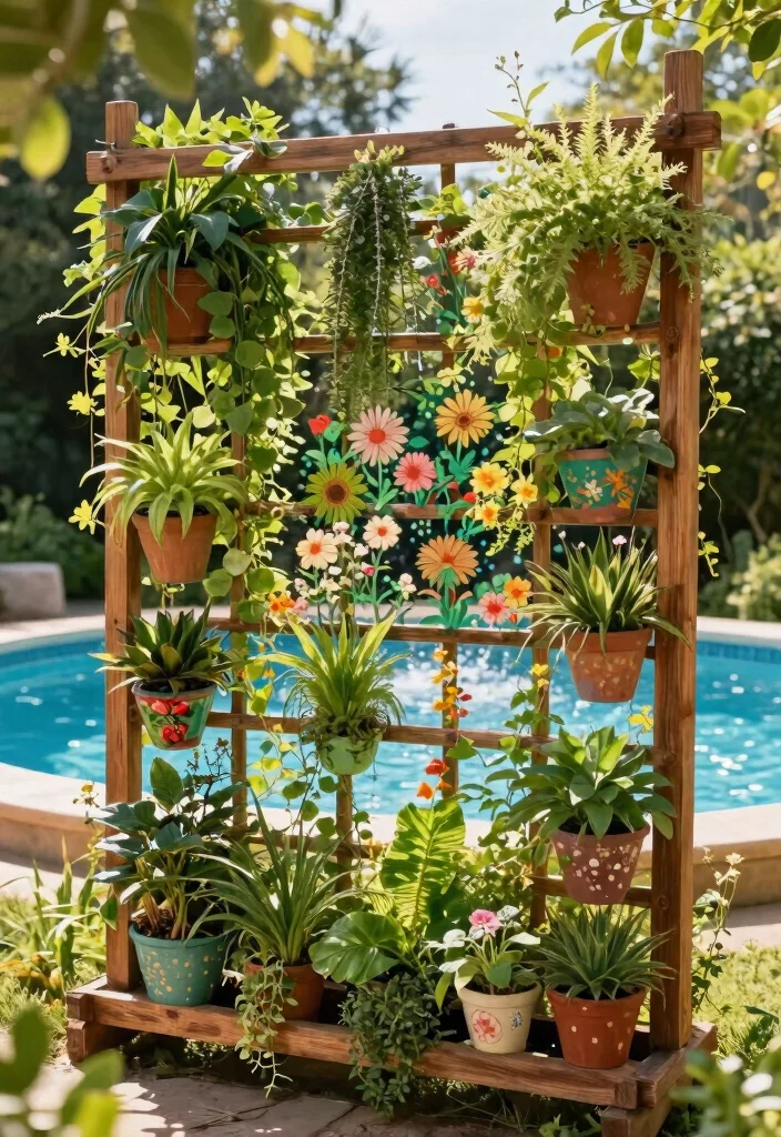 7 Refreshing Above Ground Plunge Pool Ideas for Small Spaces 1. Vertical Garden Oasis 0