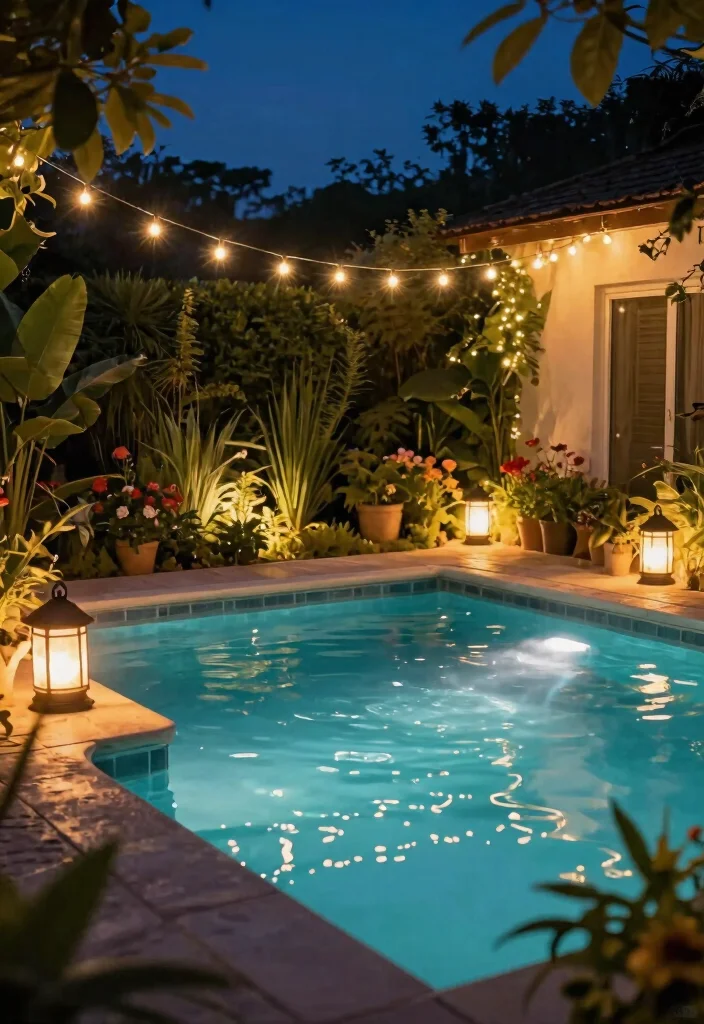 7 Refreshing Above Ground Plunge Pool Ideas for Small Spaces 7. Ambient Lighting 0
