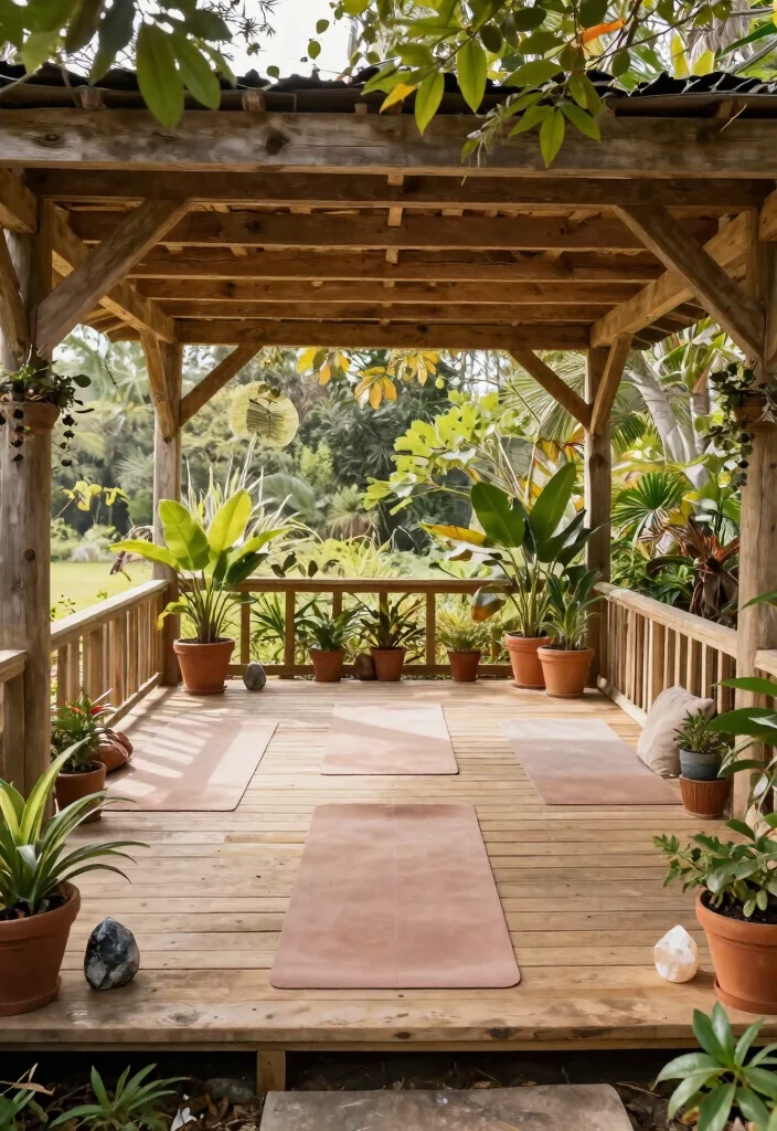 7 Rustic Pallet Gazebo Ideas for a Sustainable Garden 3. Outdoor Yoga Retreat 0