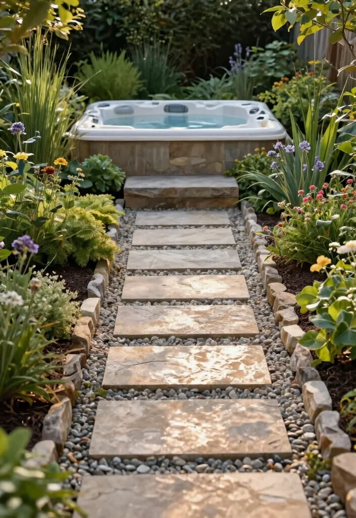 7 Safe Stylish Hot Tub Steps Ideas for Easy Entry 2. Stone and Gravel Steps 0