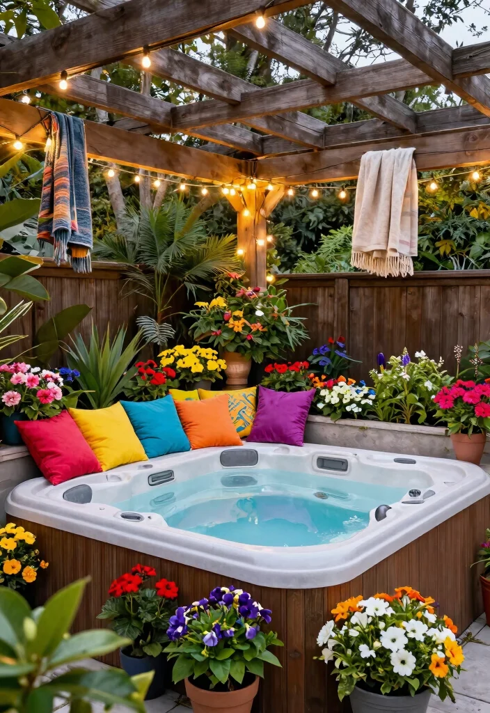 7 Seamless Hot Tub Porch Ideas for Easy Home Access 47 7 Seamless Hot Tub Porch Ideas for Easy Home Access 7. Seasonal Decor for Year Round Enjoyment 0