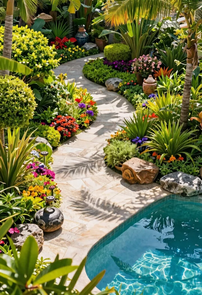 7 Seamless Pool Deck Ideas Off Back of House Flowing Design 5. Lush Surrounding Gardens 0