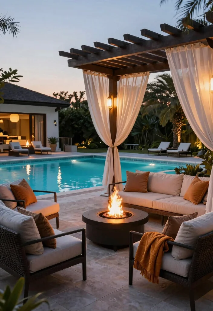 7 Sleek Sunken Above Ground Pool Ideas for a Luxury Feel 3. Elegant Outdoor Lounge 0