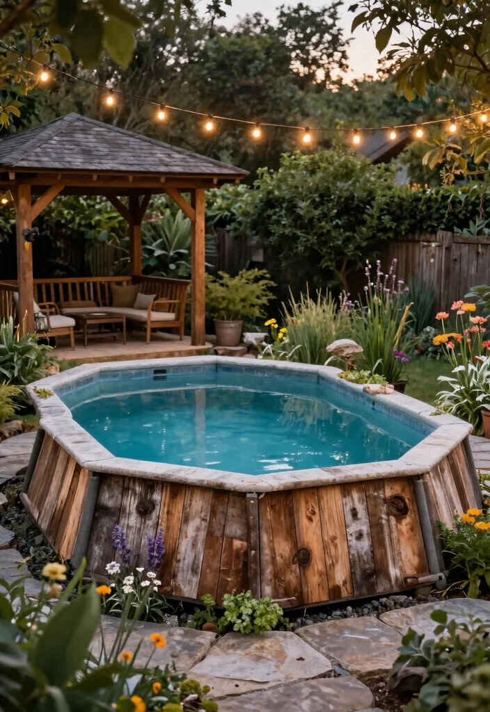 7 Sleek Sunken Above Ground Pool Ideas for a Luxury Feel 4. Rustic Elegance 0