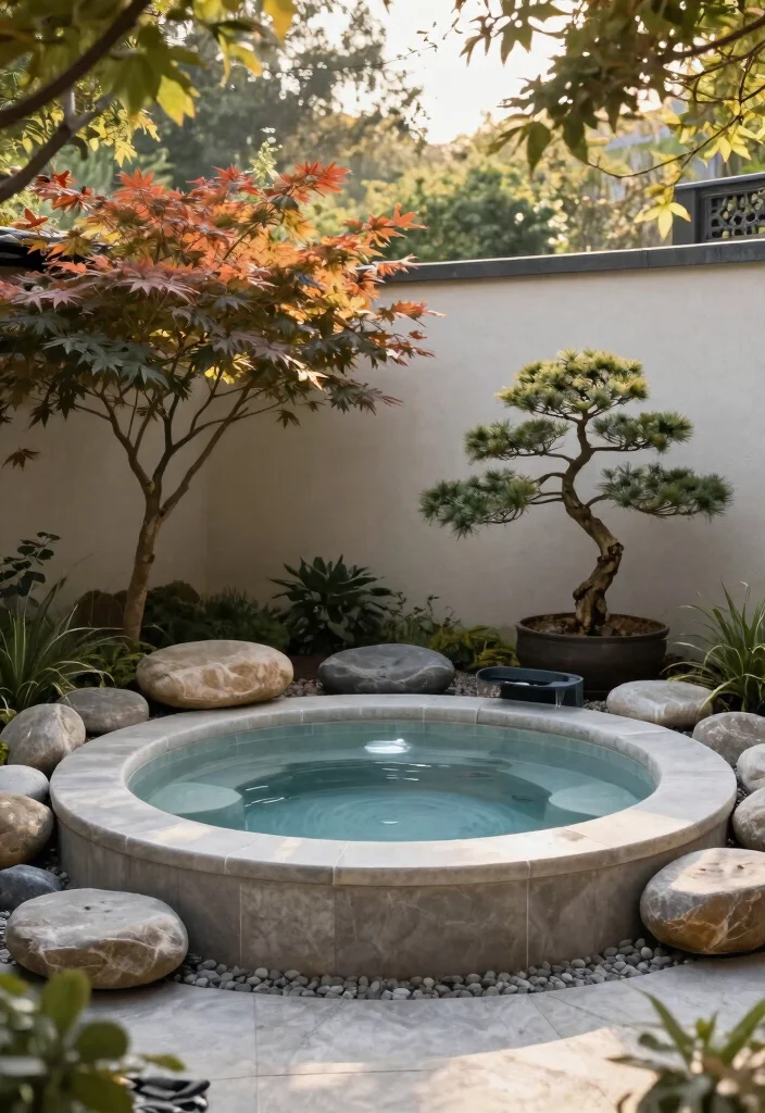 7 Sleek Sunken Hot Tub Deck Ideas for a Custom Build 35 7 Sleek Sunken Hot Tub Deck Ideas for a Custom Build 5. Zen inspired Design 0