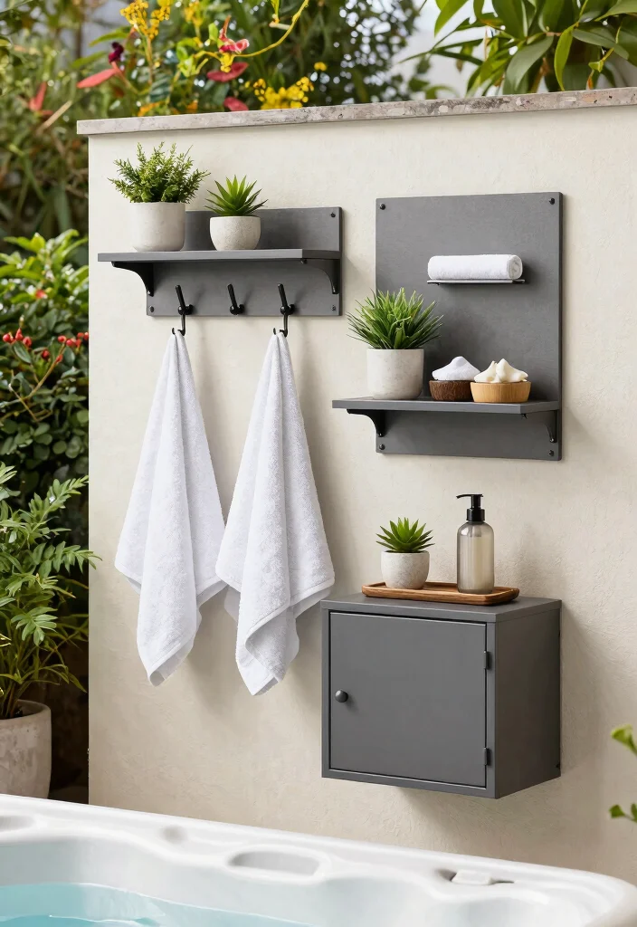 7 Smart Hot Tub Storage Ideas for Chemicals & Gear 47 7 Smart Hot Tub Storage Ideas for Chemicals Gear 7. Wall mounted Storage Solutions 0