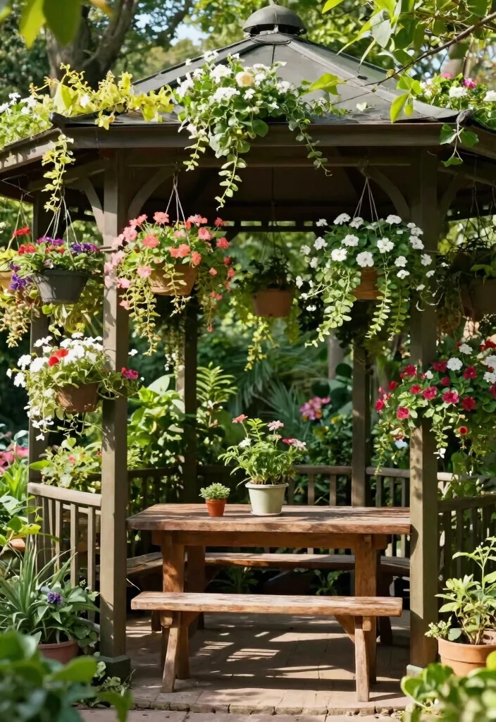7 Space-Efficient Corner Gazebo Ideas for Small Gardens 24 7 Space Efficient Corner Gazebo Ideas for Small Gardens 4. Hanging Gardens 0