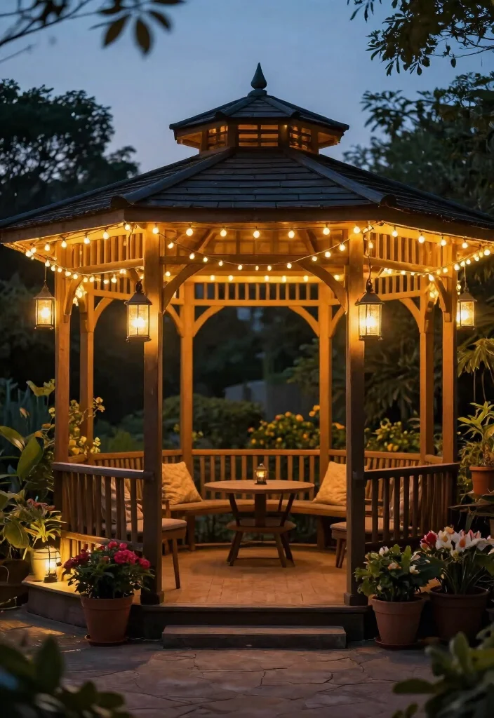 7 Space-Efficient Corner Gazebo Ideas for Small Gardens 35 7 Space Efficient Corner Gazebo Ideas for Small Gardens 5. Solar Powered Lighting 0