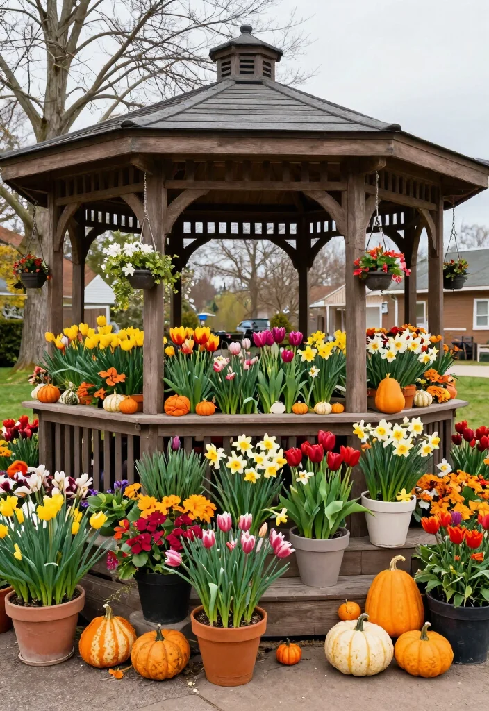 7 Space-Efficient Corner Gazebo Ideas for Small Gardens 57 7 Space Efficient Corner Gazebo Ideas for Small Gardens 7. Seasonal Plant Displays 0