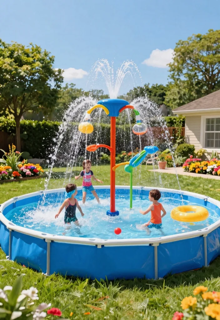 7 Stress Free Above Ground Pool Removal Ideas Replacements 4. Install a Splash Pad 0