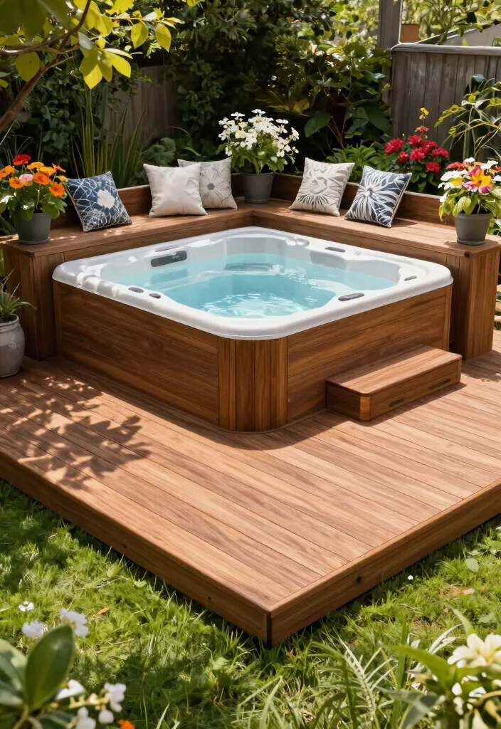 7 Sturdy Hot Tub Platform Ideas for Uneven Ground 4. Composite Decking 0