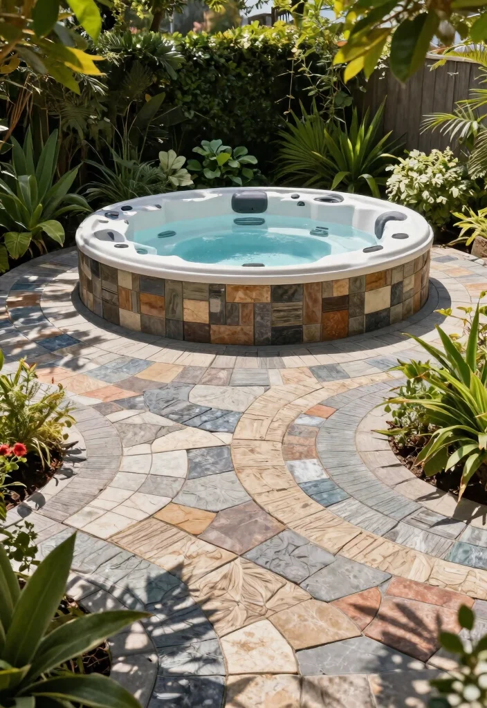 7 Sturdy Hot Tub Platform Ideas for Uneven Ground 6. Eco Friendly Pavers 0