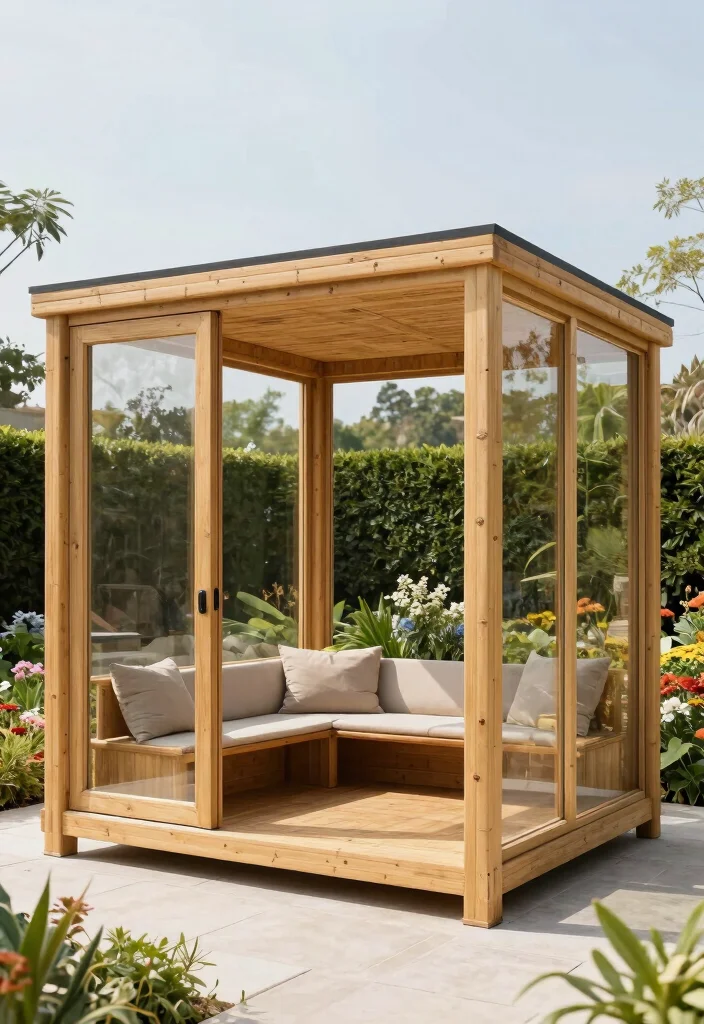 7 Timeless Wooden Gazebo Ideas for a Natural Aesthetic 2. Modern Minimalist Gazebo 0