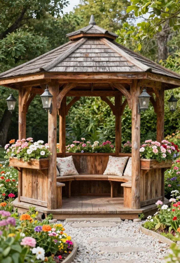 7 Timeless Wooden Gazebo Ideas for a Natural Aesthetic 3. Cottage Style Charm 0