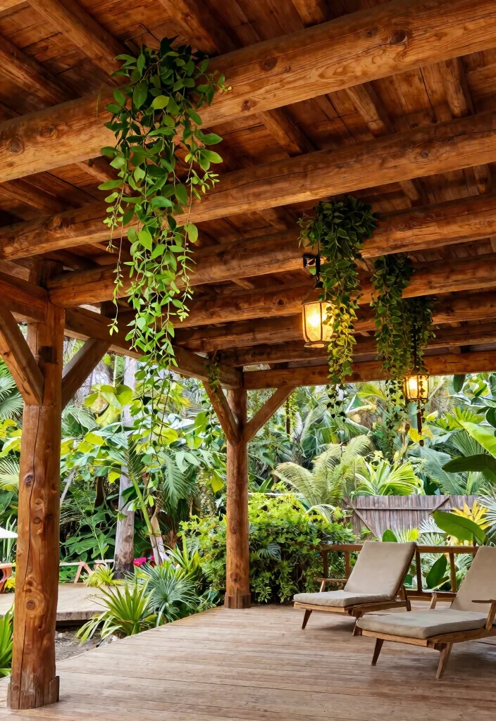 7 Unique Gazebo Ceiling Ideas Look Up in Style 3. Natural Wood Beams 0