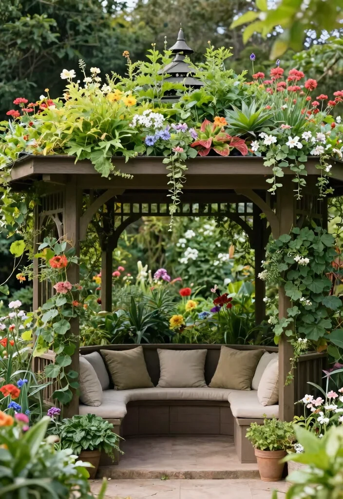 7 Unique Gazebo Ceiling Ideas Look Up in Style 7. Green Roofs for a Natural Look 0