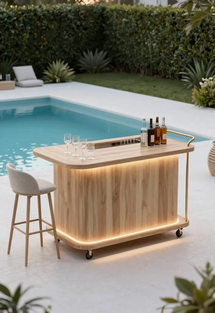 8 Amazing Pool Deck Ideas with Bar for Outdoor Entertaining 1 8 Amazing Pool Deck Ideas with Bar for Outdoor Entertaining 1. Chic Minimalist Bar Setup 0