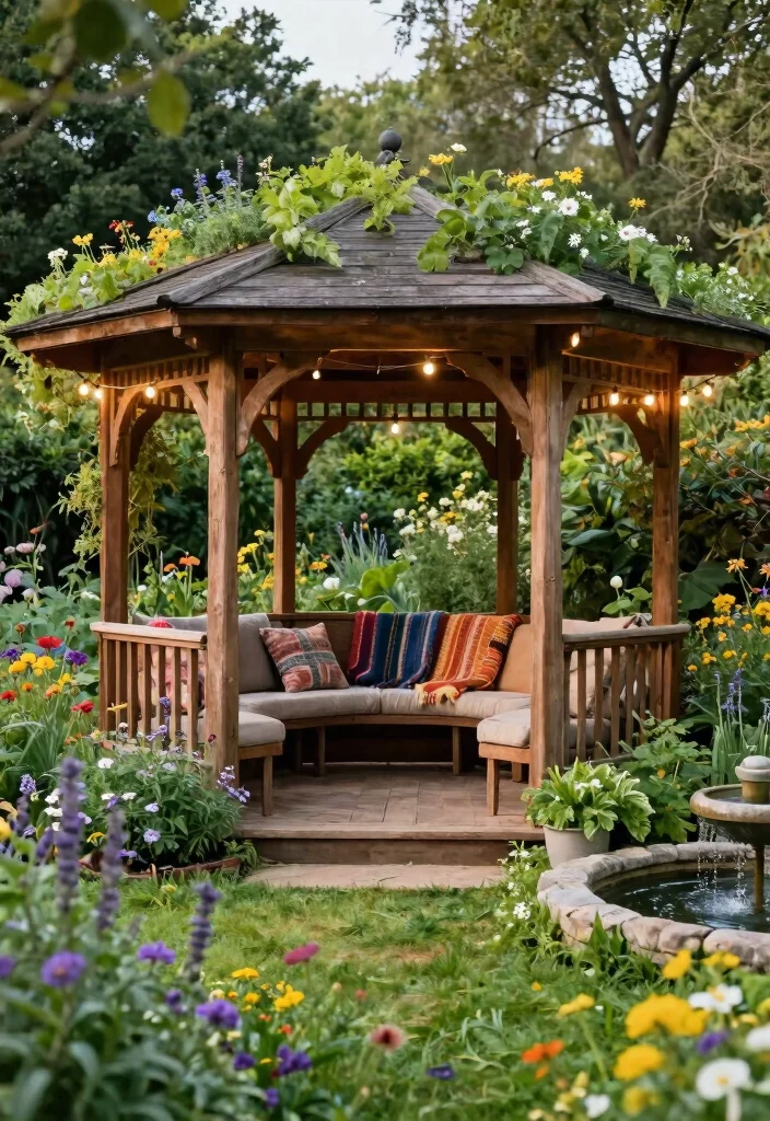 8 Chic Patio Gazebo Ideas Create an Outdoor Room 2. Rustic Charm Wooden Gazebo 0