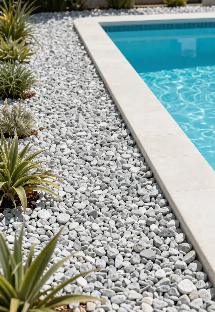 8 Clean Above Ground Pool Border Ideas for a Polished Yard 3. Decorative Gravel Borders 0