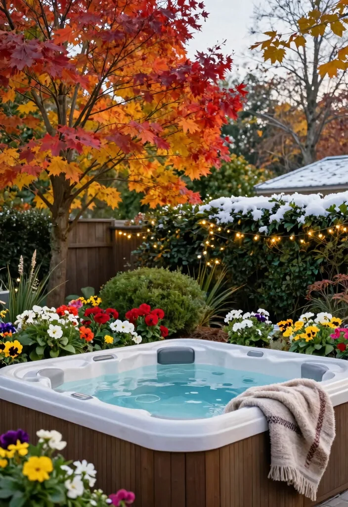 8 Glamorous Hot Tub Photoshoot Concepts for Social Media 8. Seasonal Splendor 0