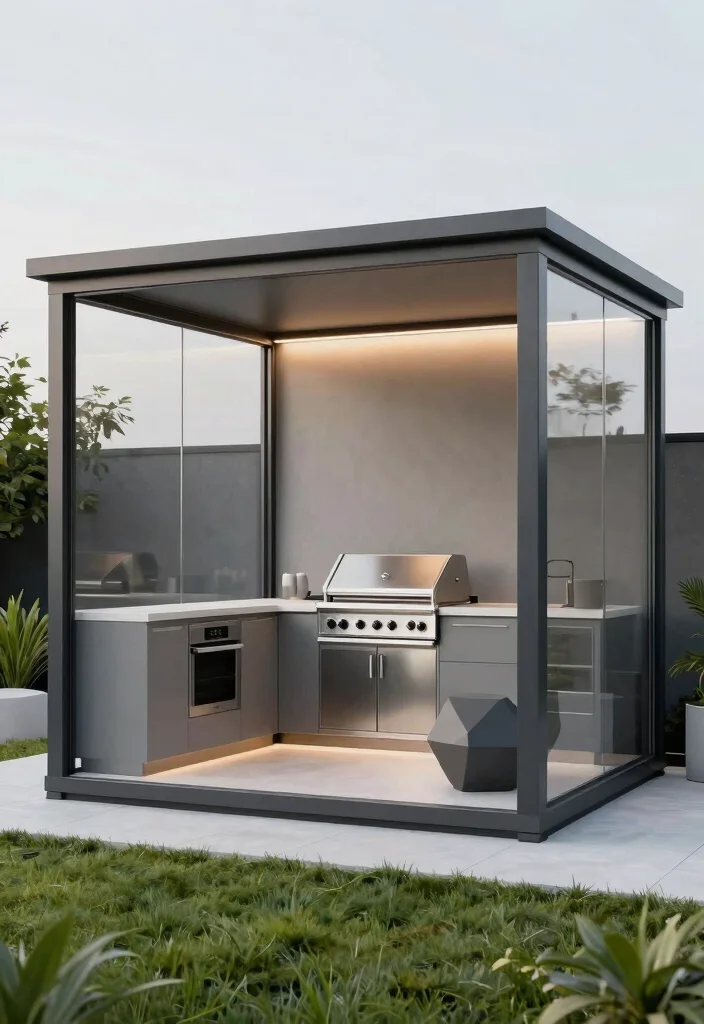 8 Gourmet Gazebo Ideas for Your Backyard Kitchen Setup 12 8 Gourmet Gazebo Ideas for Your Backyard Kitchen Setup 2. Sleek Modern Minimalism 0