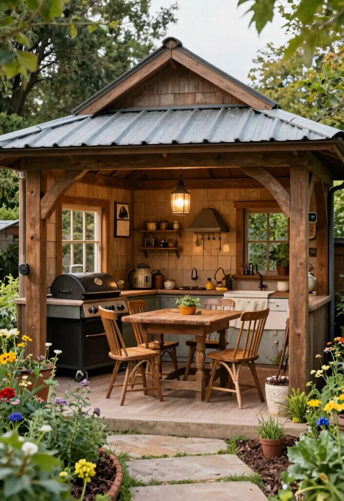 8 Gourmet Gazebo Ideas for Your Backyard Kitchen Setup 23 8 Gourmet Gazebo Ideas for Your Backyard Kitchen Setup 3. Cozy Farmhouse Vibe 0