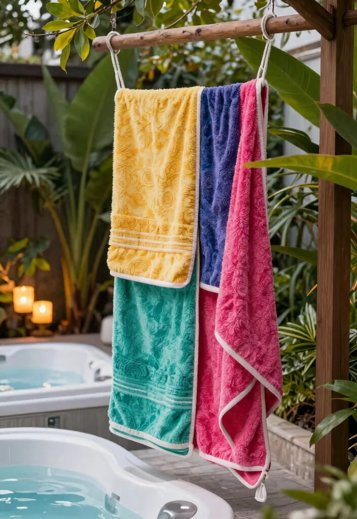8 Neat Hot Tub Towel Storage Ideas to Stay Dry 8. Hanging Storage Solutions for a Chic Look 0