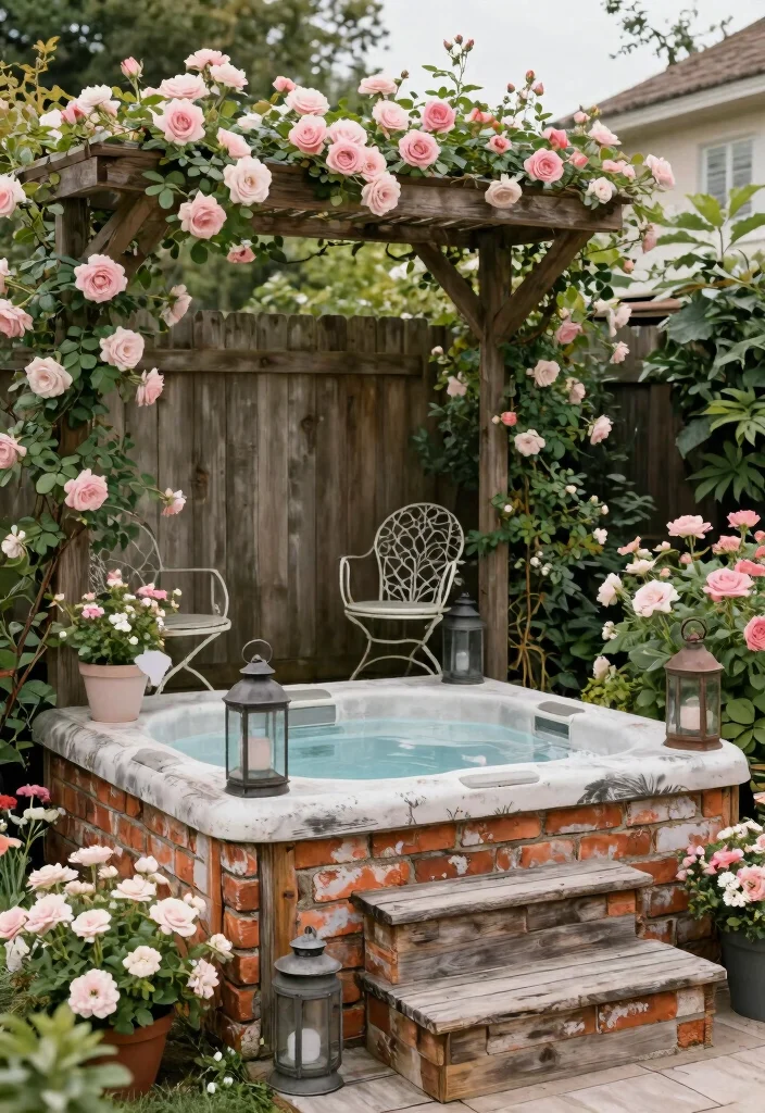 8 Stunning Hot Tub Ideas for Backyard Deck Combinations 6. Vintage Charm Antique Style Hot Tub Deck 0
