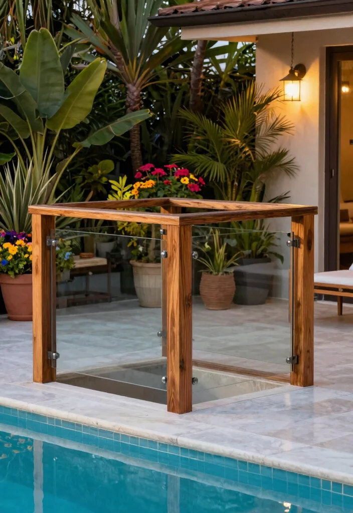 8 Stylish Pool Deck Railing Ideas Safety Meets Beauty 8. Mixed Material Railings 0