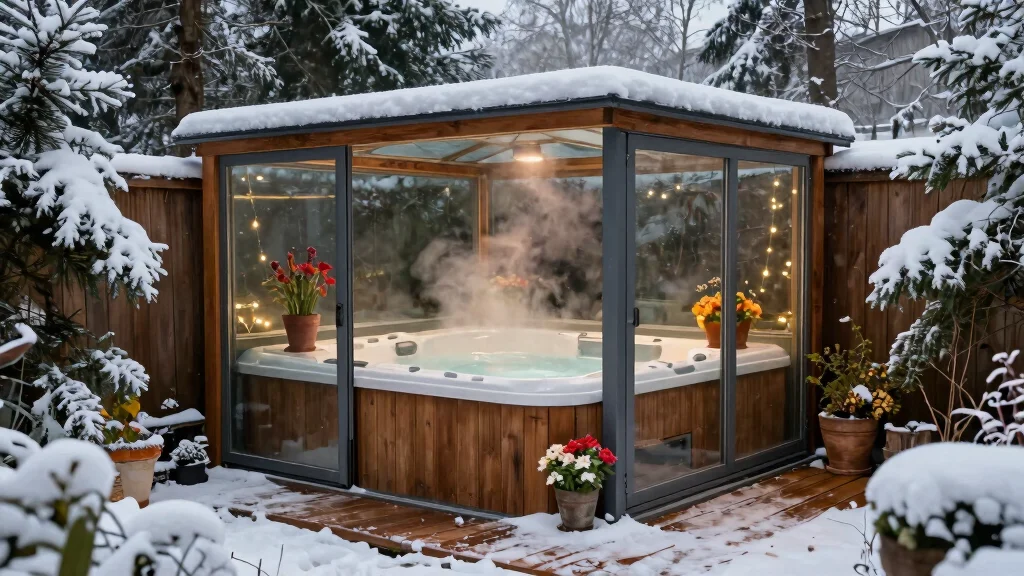 8 Weatherproof Hot Tub Enclosure Ideas for Winter Use