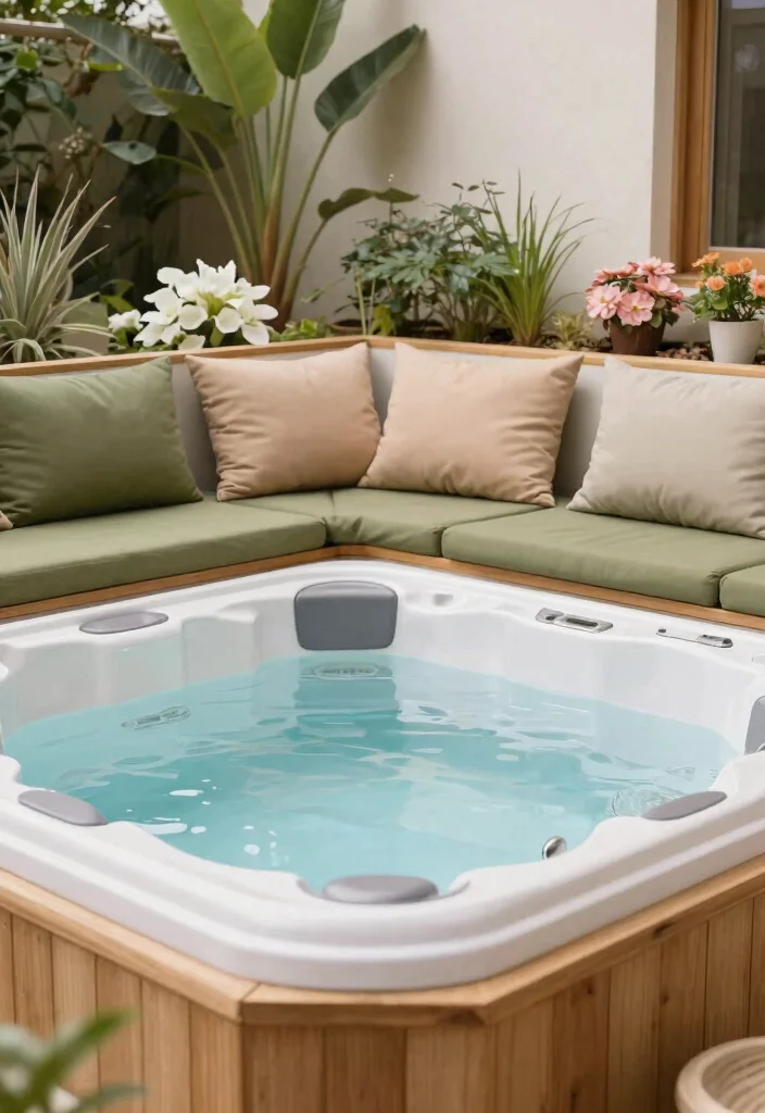 9 Aesthetic Hot Tub Decorating Ideas for a Zen Vibe 35 9 Aesthetic Hot Tub Decorating Ideas for a Zen Vibe 5. Use Soothing Colors 0
