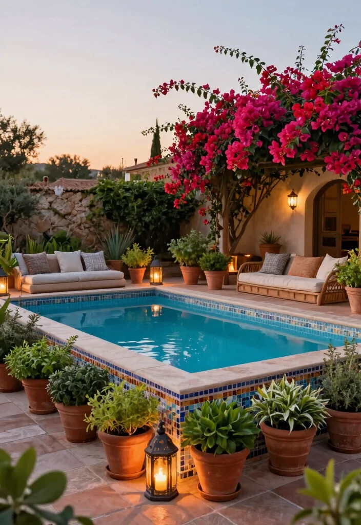 9 Best Rectangle Above Ground Pool Ideas for Modern Homes 5. Elegant Mediterranean Escape 0