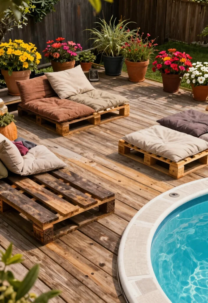9 Cheap Above Ground Pool Deck Ideas That Look Expensive 1 9 Cheap Above Ground Pool Deck Ideas That Look Expensive 1. Rustic Wooden Pallet Deck 0
