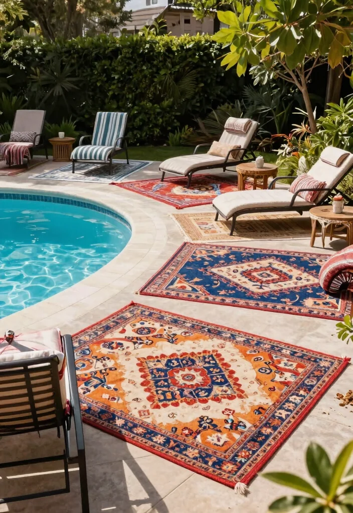 9 Cheap Above Ground Pool Deck Ideas That Look Expensive 45 9 Cheap Above Ground Pool Deck Ideas That Look Expensive 5. Decorative Outdoor Rugs 0