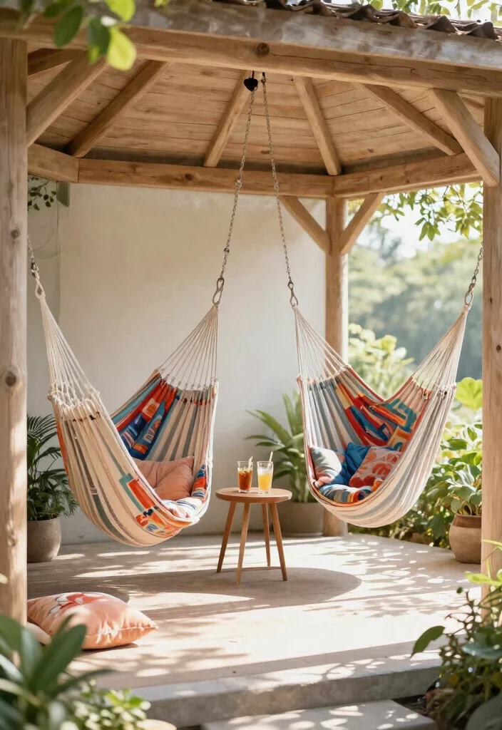 9 Comfortable Gazebo Furniture Ideas for All-Day Lounging 2 9 Comfortable Gazebo Furniture Ideas for All Day Lounging 2. Hammock Chairs for Ultimate Relaxation 0