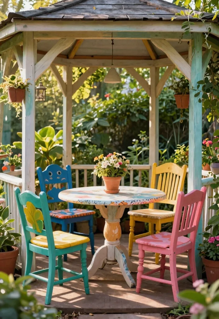 9 Comfortable Gazebo Furniture Ideas for All-Day Lounging 37 9 Comfortable Gazebo Furniture Ideas for All Day Lounging 7. Upcycled Garden Furniture 0