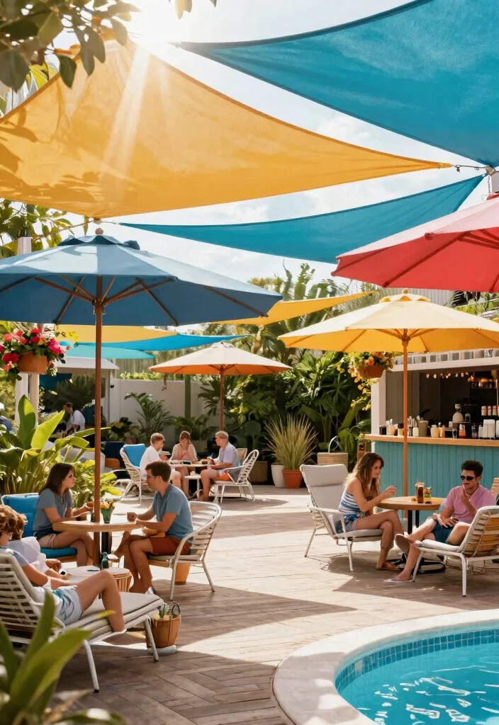 9 Custom Above Ground Pool Deck Designs for Every Budget 8. Functional Shade Structures 0