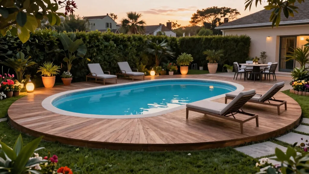 9 Elegant Oval Pool Deck Ideas Above Ground for Superior Style
