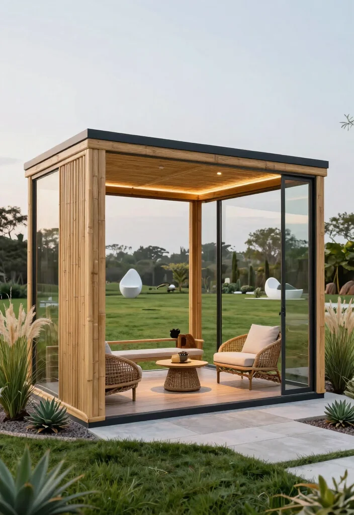 9 Enchanting Garden Gazebo Ideas Surrounded by Nature 2. Minimalist Modern Gazebo 0