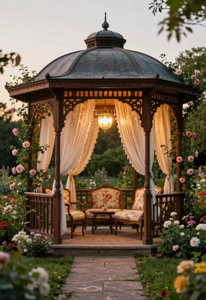 9 Enchanting Garden Gazebo Ideas Surrounded by Nature 3. Vintage Garden Gazebo 0