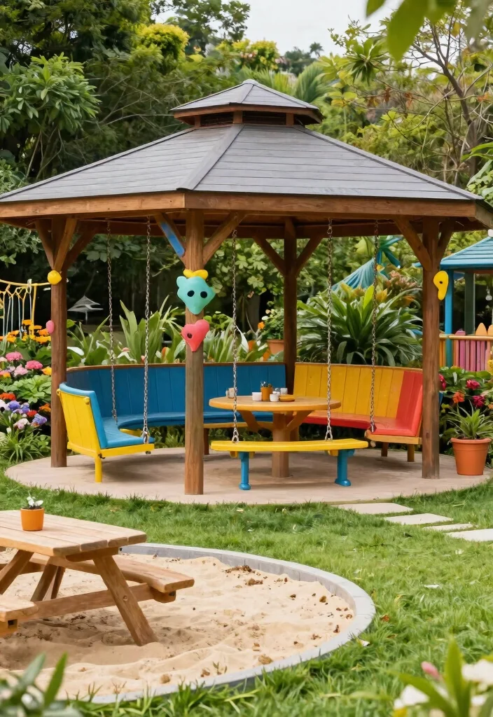 9 Enchanting Garden Gazebo Ideas Surrounded by Nature 8. Family Friendly Adventure Gazebo 0