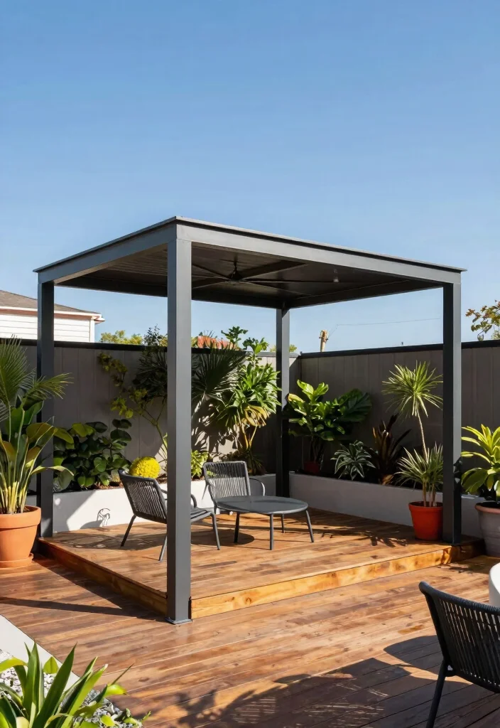 9 Heavy-Duty Metal Gazebo Ideas for Modern Backyards 1 9 Heavy Duty Metal Gazebo Ideas for Modern Backyards 1. Minimalist Steel Frame Gazebo 0