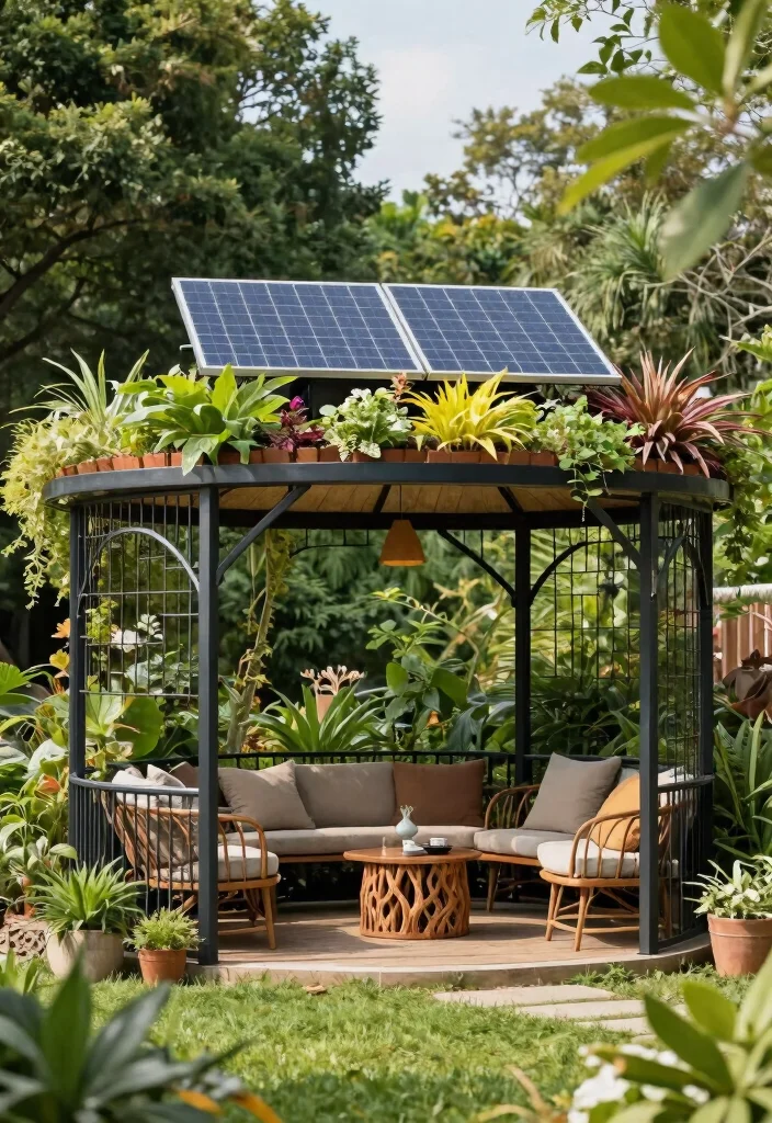 9 Heavy-Duty Metal Gazebo Ideas for Modern Backyards 46 9 Heavy Duty Metal Gazebo Ideas for Modern Backyards 6. Eco Friendly Metal Gazebo 0