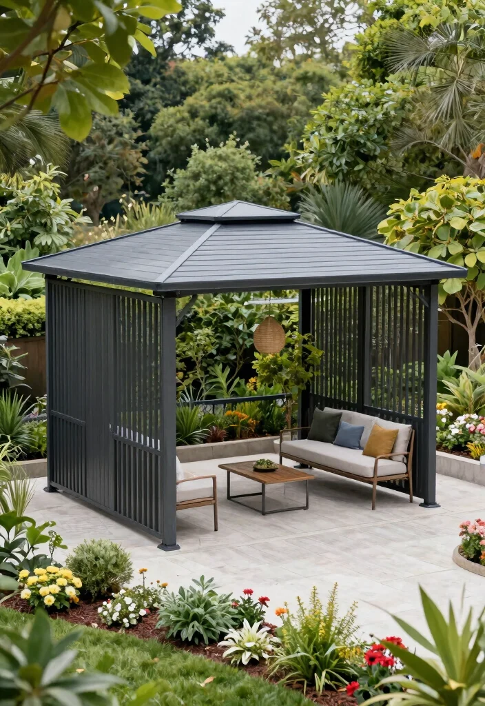 9 Heavy-Duty Metal Gazebo Ideas for Modern Backyards 58 9 Heavy Duty Metal Gazebo Ideas for Modern Backyards 8. Customizable Modular Metal Gazebo 0