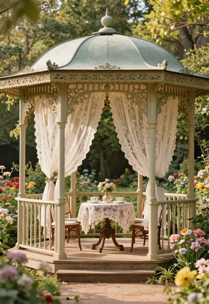 9 Rugged Outdoor Gazebo Ideas for Year Round Comfort 6. Vintage Inspired Gazebo 0